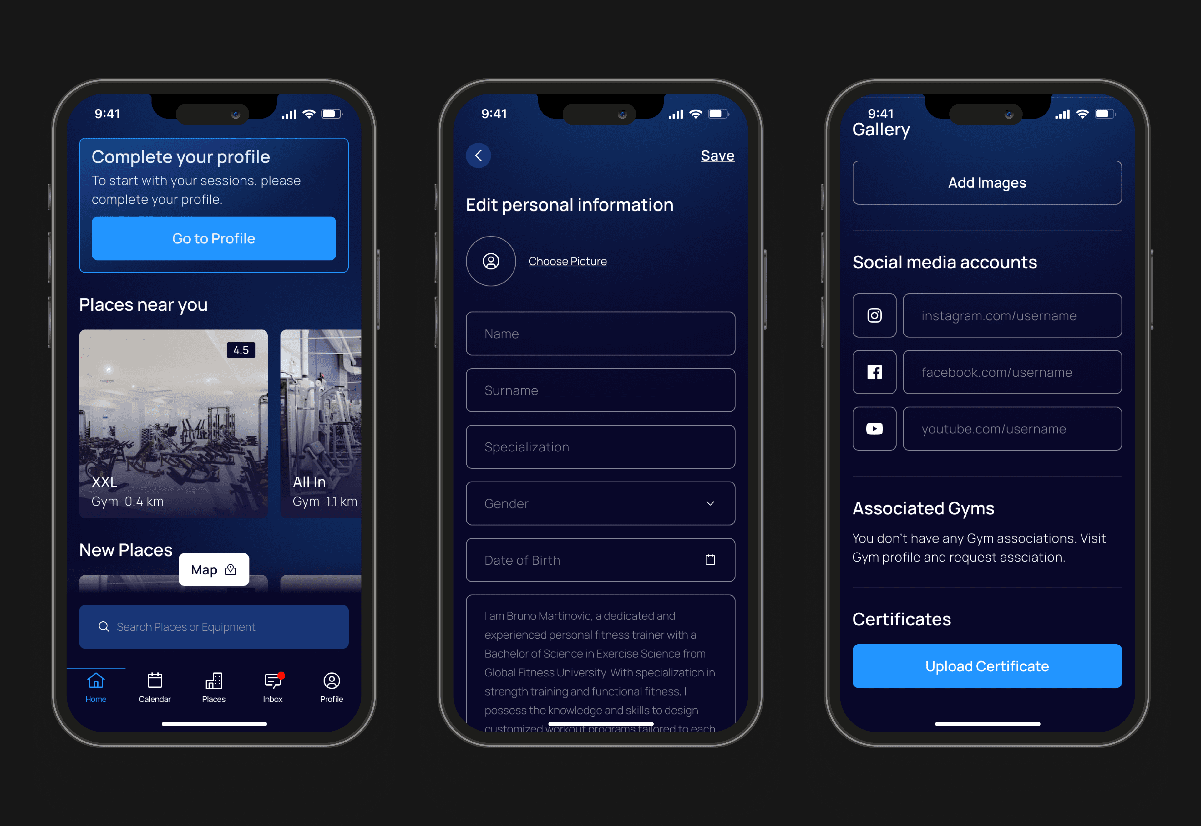 Streamlining Trainer and Gym Profiles