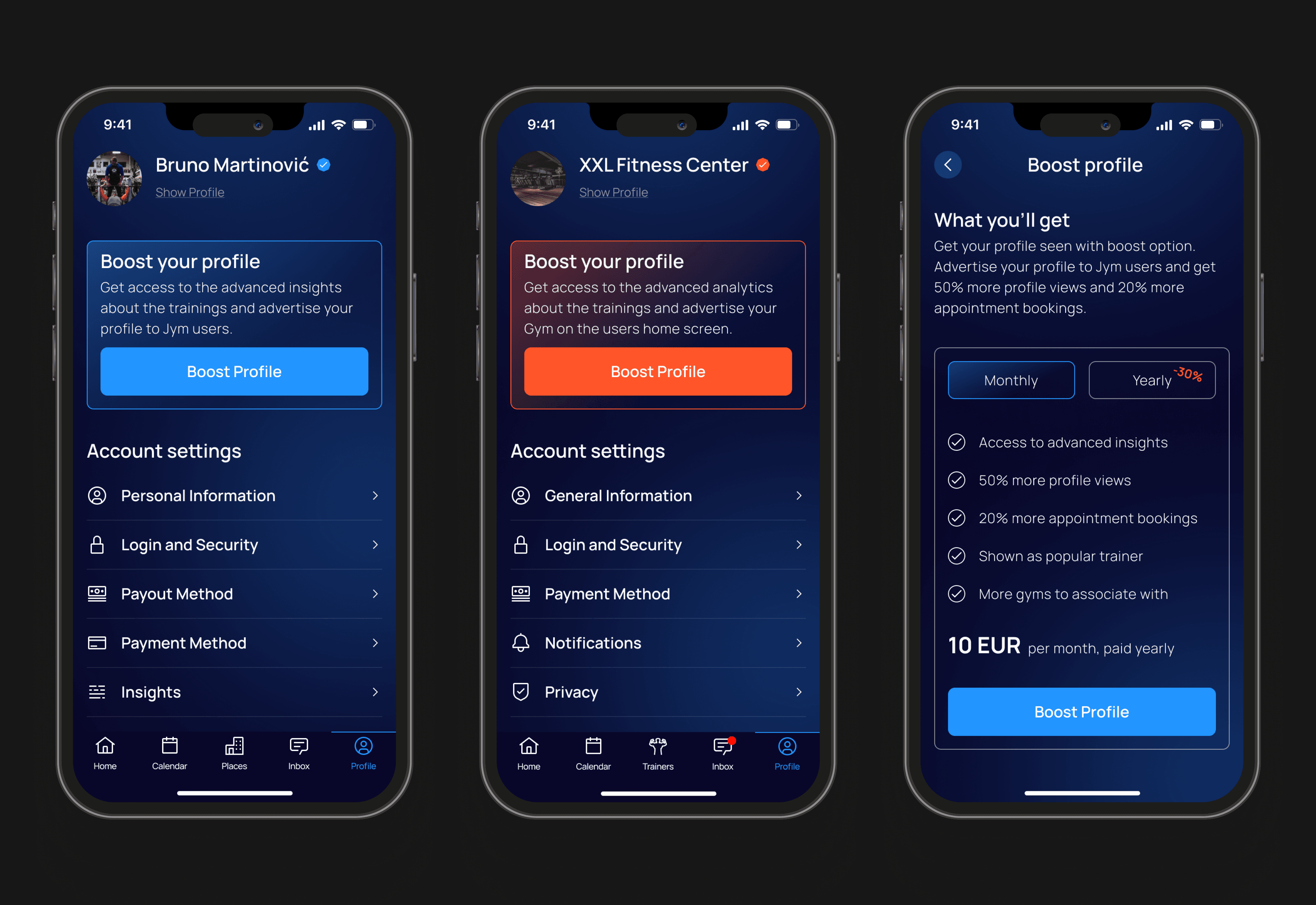Empowering Trainers and Gyms with Premium Profiles